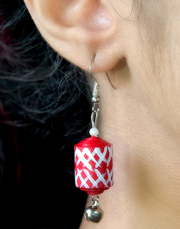 Red white Ghungar Earring